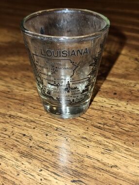 Louisiana Map Shot Glass - Clear Glass Souvenir